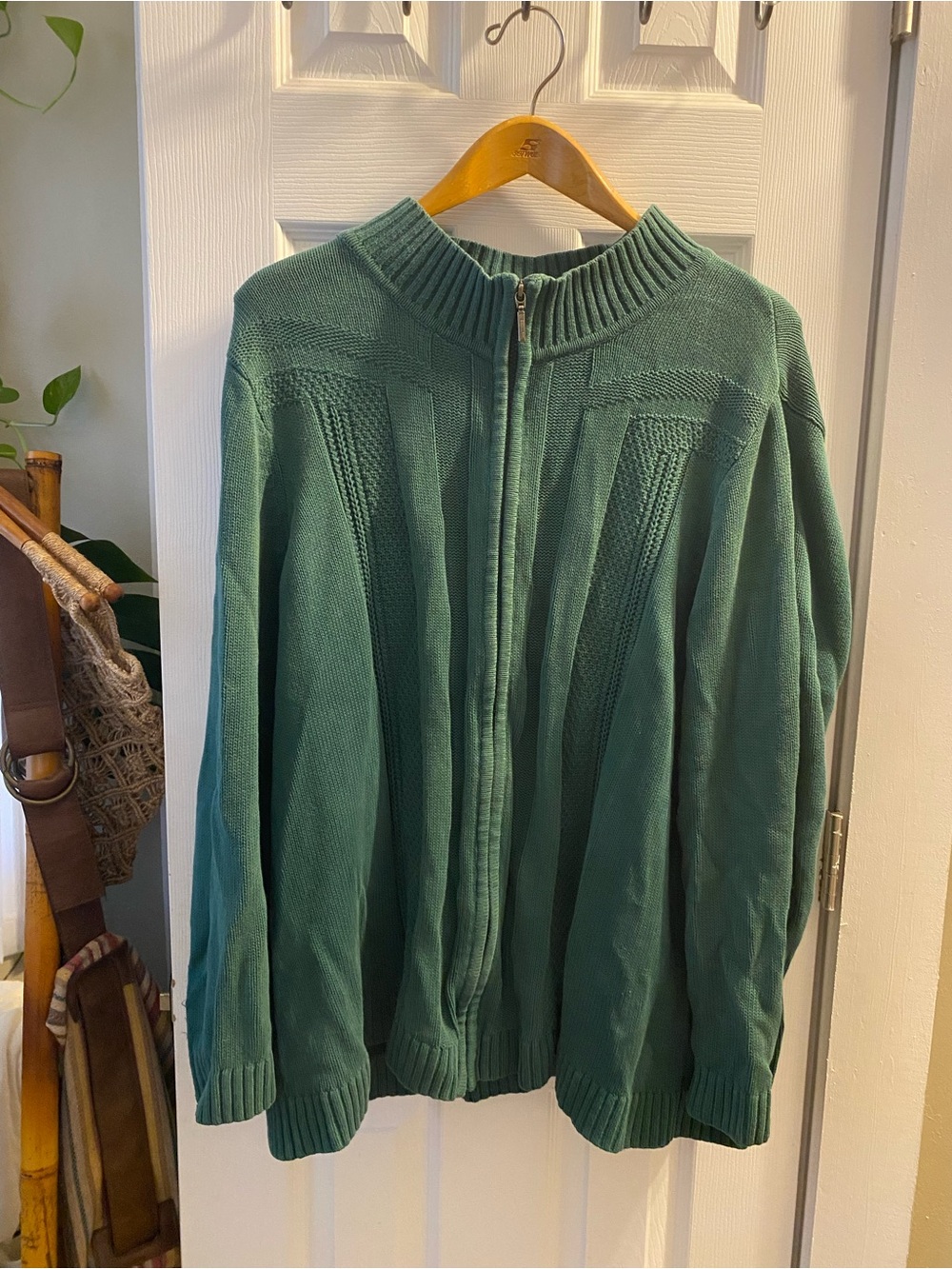 CJ Banks Teal-Green Full Zip Knit Sweater Jacket